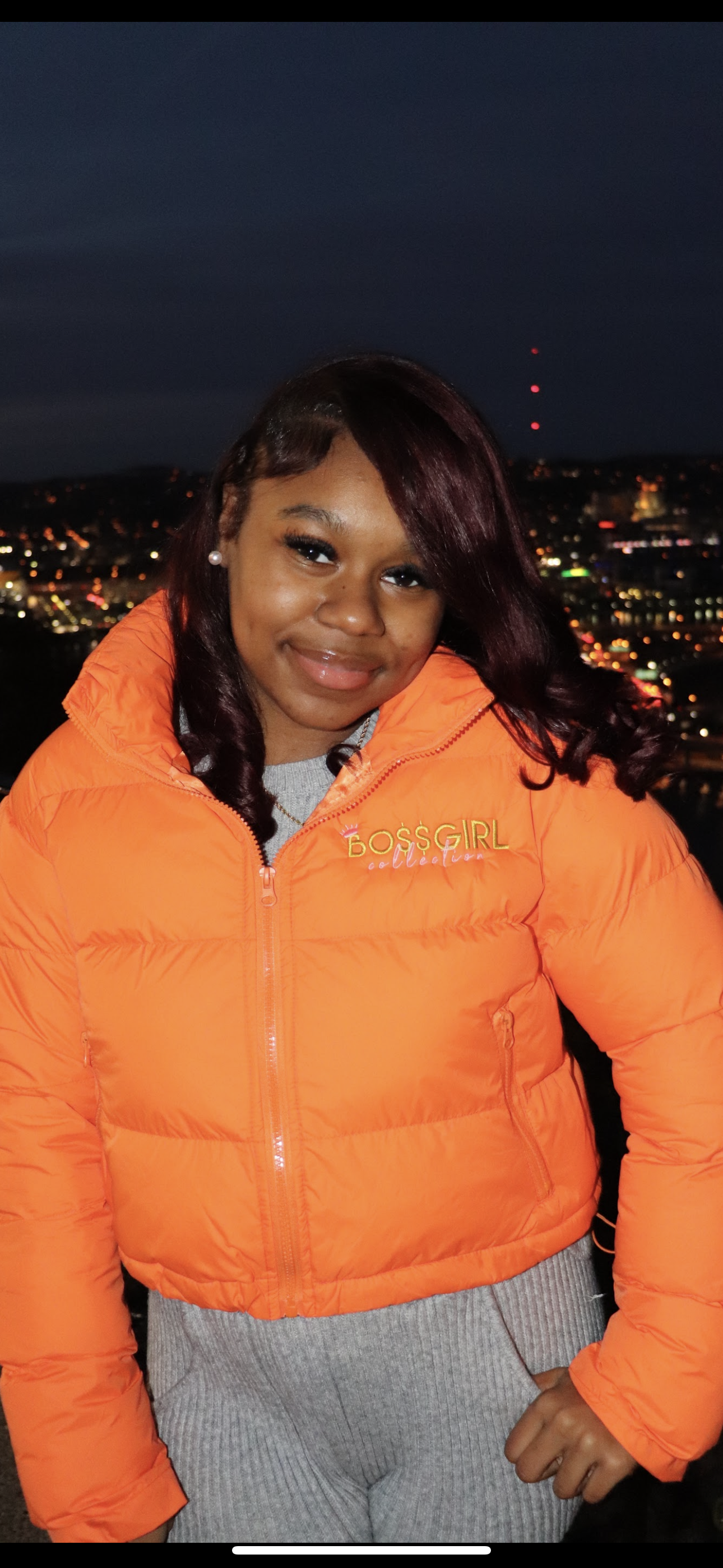 Orange Boss Girl Puffer