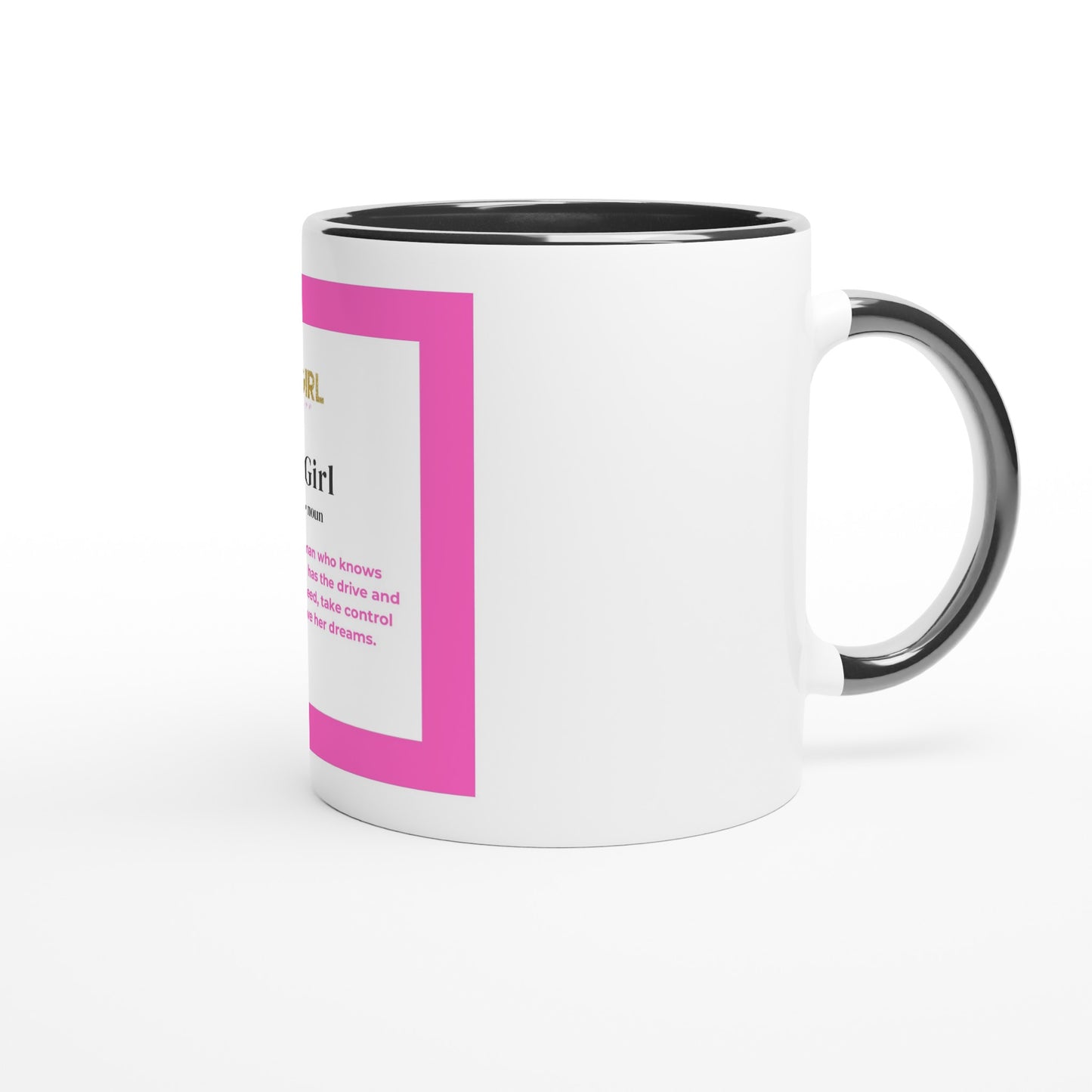 Left Side View Boss Girl Mug with Boss Girl Definition