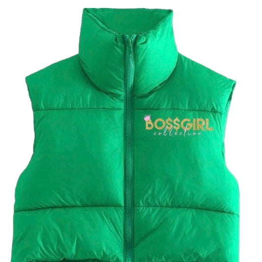 Green Boss Girl Puffer Vest