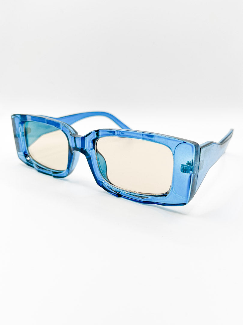 Clear Blue Fashionable Glassed